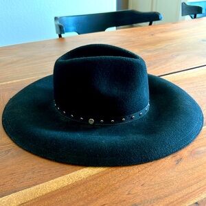 NWT Ted Baker Black stud detail wide brim hat